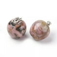 thumbnail image 1 of U8MO 5pcs Natural Gemstone Apple Pendants Smooth Stone Mini Charms Crafting 23X20mm-Natural Rhodonite Pendants, 1 of 2
