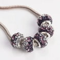 thumbnail image 1 of U8MO 5pcs Rhinestones Rondelle 7x11mm European Charm Big Hold Beads For DIY Bracelet-Purple, 1 of 7