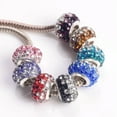 thumbnail image 1 of U8MO 5pcs Rhinestones Rondelle 7x11mm European Charm Big Hold Beads For DIY Bracelet-Random Mixed, 1 of 7
