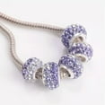 thumbnail image 1 of U8MO 5pcs Rhinestones Rondelle 7x11mm European Charm Big Hold Beads For DIY Bracelet-Violet, 1 of 7