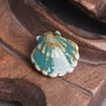 thumbnail image 1 of U8MO 5pcs Scallop Shape 30x28mm Fancy Flamed Glazed Ceramic Porcelain Loose Beads-Peacock Blue, 1 of 4