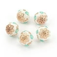 thumbnail image 1 of U8MO 5x Handmade Indonesia Rhinestone Beads With Metal Findings 17.5~21x18~19mm-White, 1 of 2