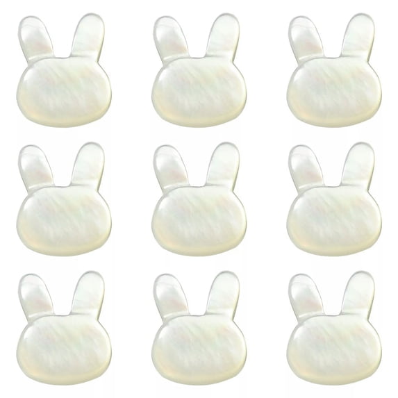 U8MO 5x Natural Shell Cute Rabbit Bunny Beads for Jewelry Making Crafting Accessories