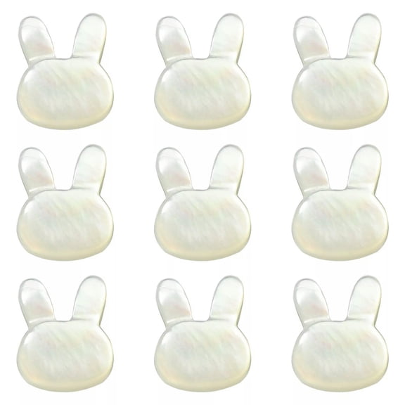 U8MO 5x Natural Shell Cute Rabbit Bunny Beads for Jewelry Making Crafting Accessories