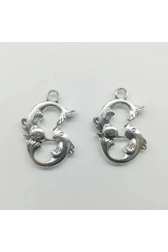 6/20/40pcs fish antique silver charms pendants jewelry DIY accessories 24*18mm-40pcs