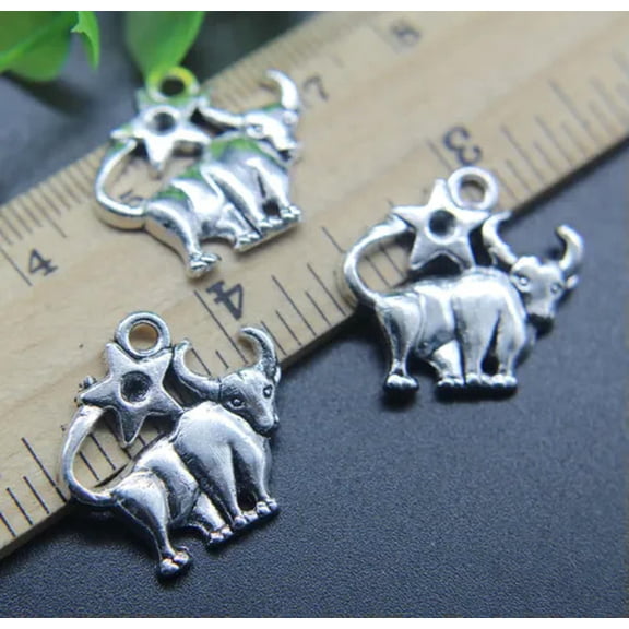 U8MO 6/20/50X Retro Taurus Constellation Alloy Charms Pendants Jewelry DIY 21*20mm-50pcs