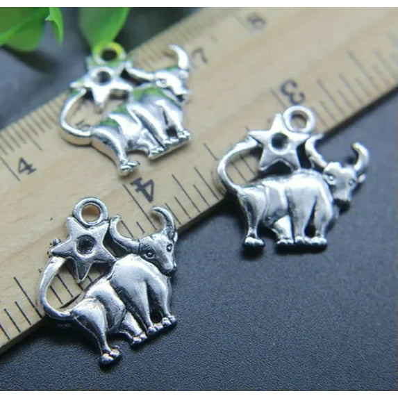 U8MO 6/20/50X Retro Taurus Constellation Alloy Charms Pendants Jewelry DIY 21*20mm-6pcs