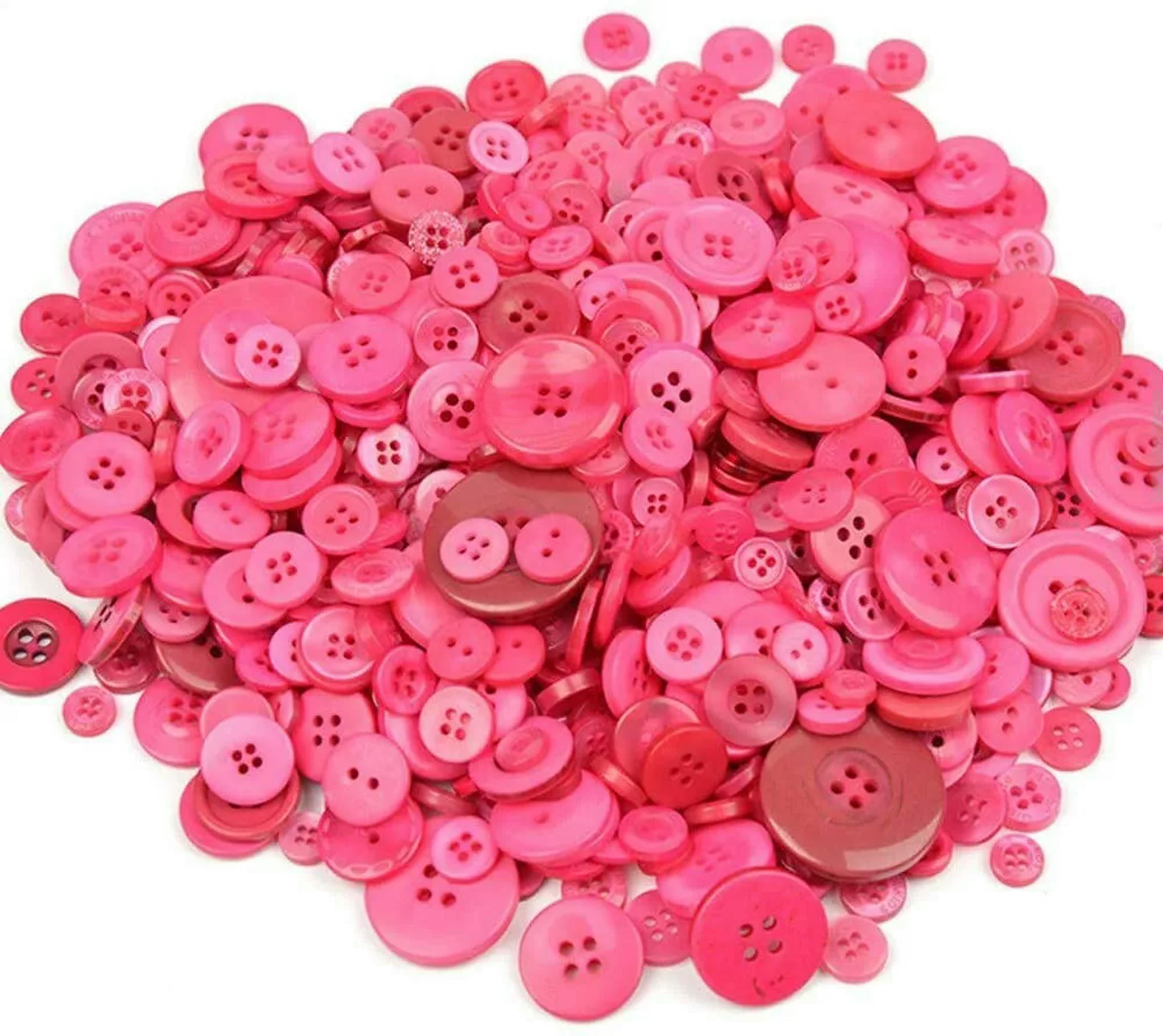 U8MO 600 Resin Buttons Colorful Pinks Jewelry Making Sewing Supplies Assorted Lot B
