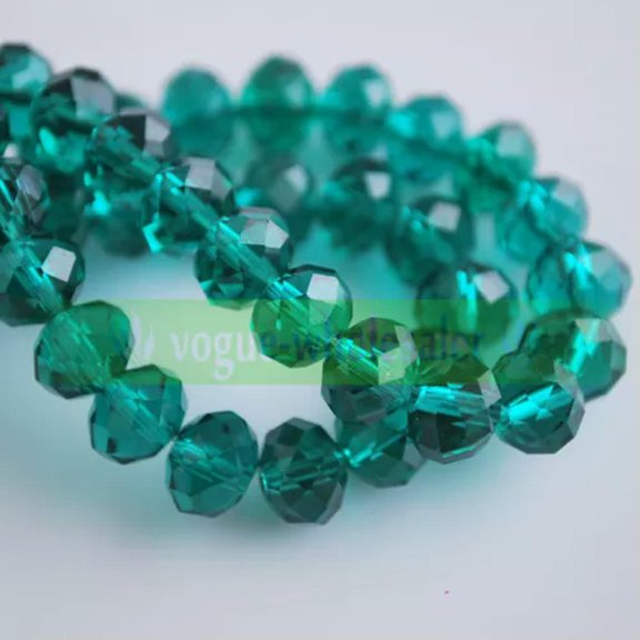 U8MO 60pcs 8mm Rondelle Faceted Crystal Glass Loose Spacer Beads lot Jewelry Findings-#11 Peacock Green