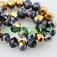 thumbnail image 1 of U8MO 60pcs 8mm Rondelle Faceted Crystal Glass Loose Spacer Beads lot Jewelry Findings-#21B Bluish Violet & Gold, 1 of 9