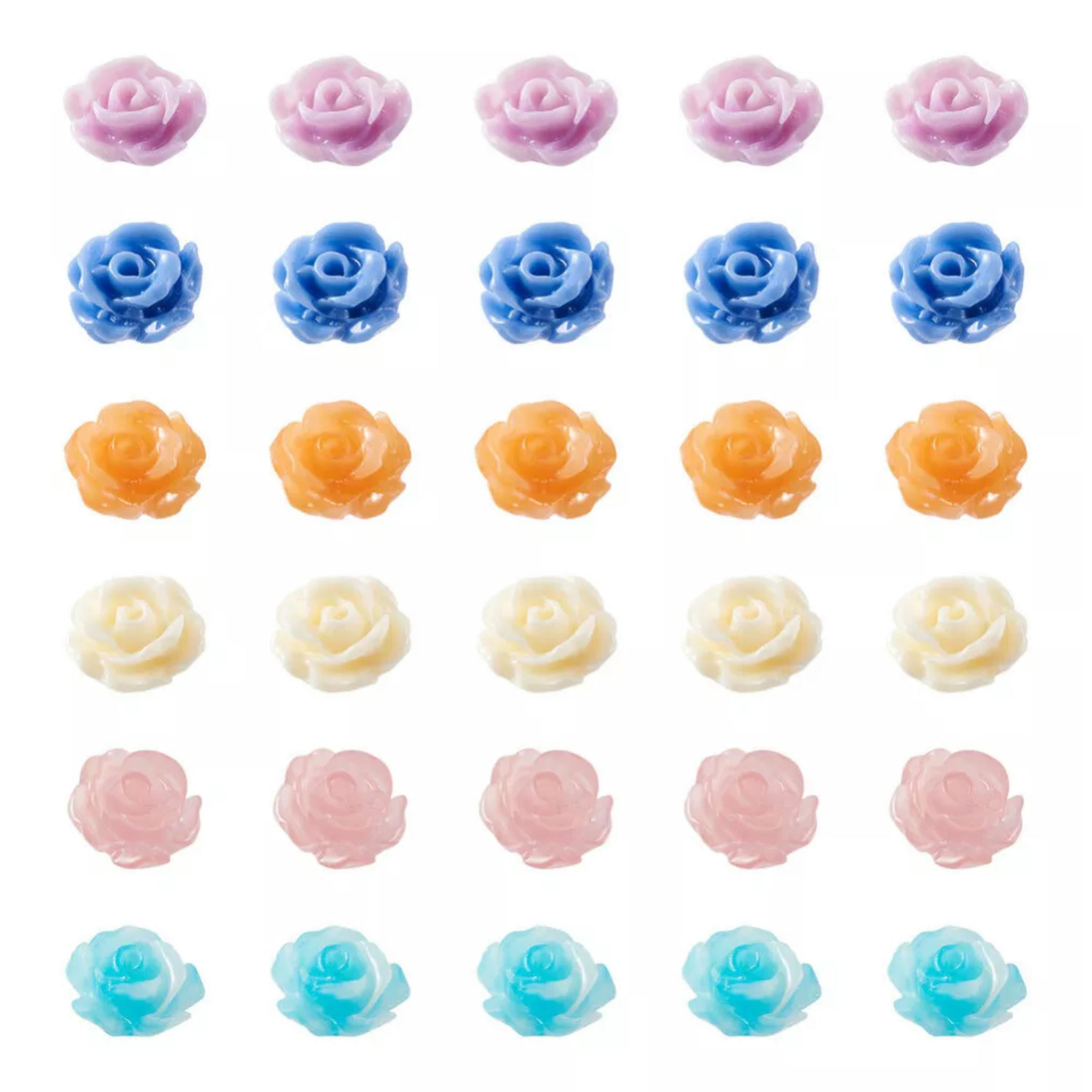 U8MO 60pcs Rose Flower Shell Beads Mini Loose Spacer Beads DIY Bracelet Craft 8x8.5mm