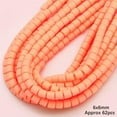 thumbnail image 1 of U8MO 62pcs 6x6mm Cylinder Polymer Clay 38cm Strand Beads Lot For Jewelry Making-Light Orange, 1 of 5