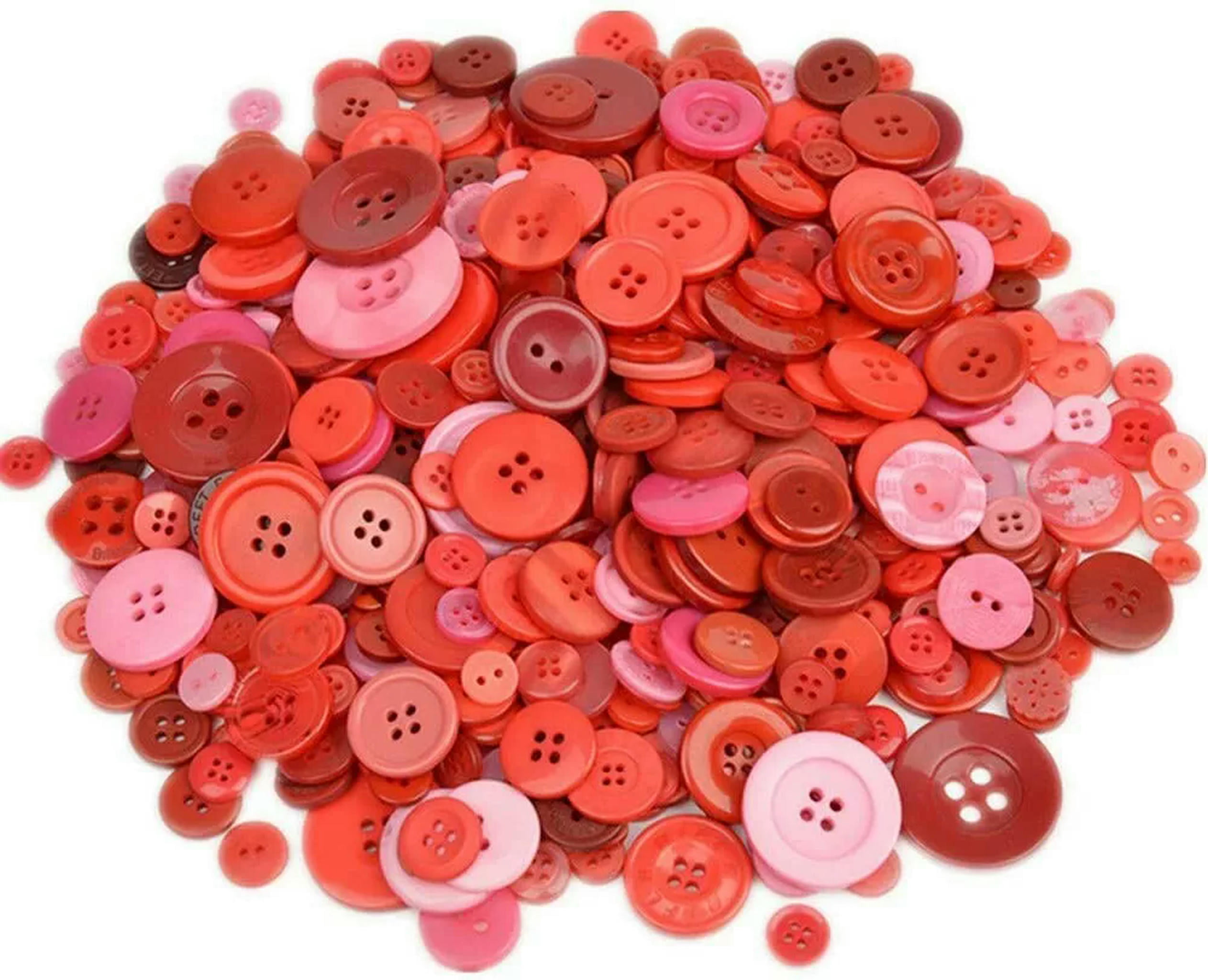U8MO 650 Resin Buttons Colorful Reds Jewelry Making Sewing Supplies Assorted Lot B