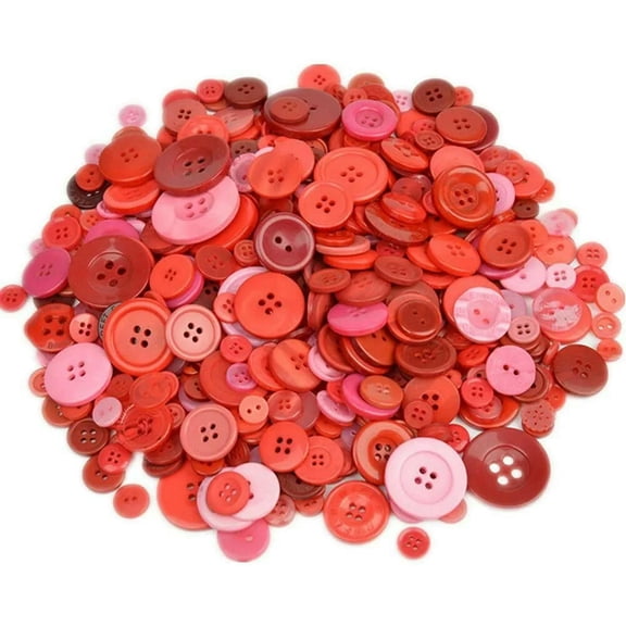U8MO 650 Resin Buttons Colorful Reds Jewelry Making Sewing Supplies Assorted Lot B