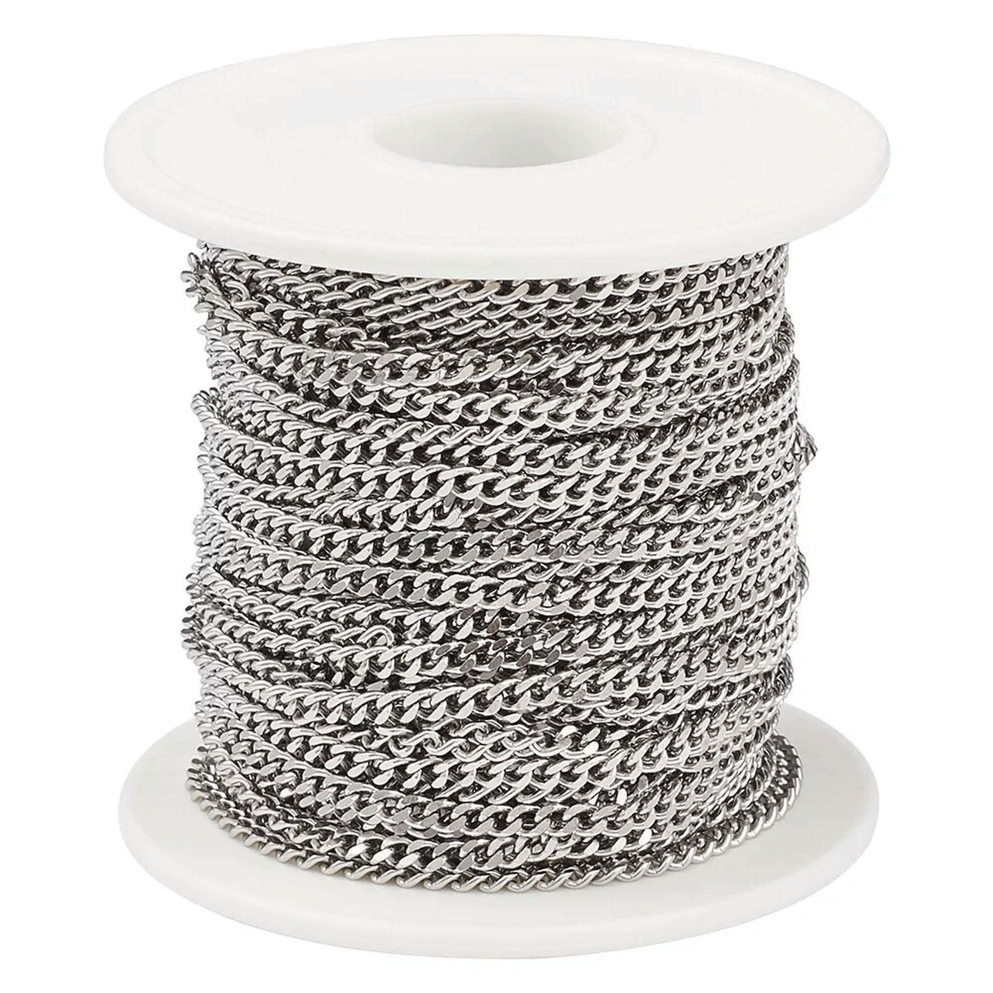 Facted Rope Chain U8MO 65ft/Roll 304 Stainless Steel Unsoldered Curb Chains Faceted ...