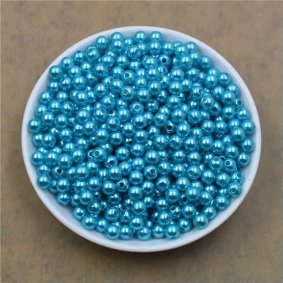 U8MO 6mm 8mm 20 Colors 100PC Pearl Spacer Beads Craft ABS Plastic Loose Beads DIY-6mm-Lake blue