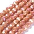 thumbnail image 1 of U8MO 72pc Faceted Round Electroplate Rainbow Plated Glass Beads Coral Mini Spacer 8mm, 1 of 3