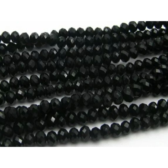 U8MO 750Pcs Faceted Rondelle Bead Crystal Glass Beads 3X4mm Color Choice Wholesale-Black