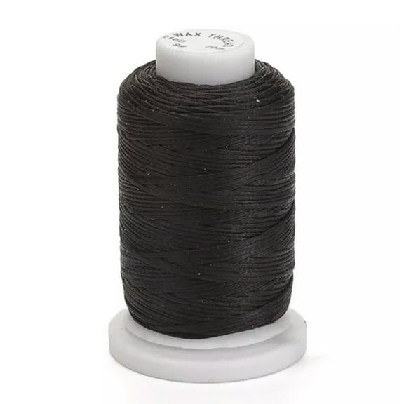 U8MO 76 Yards/Roll 1mm Flat Waxed Polyester Cords Leather Craft Sewing String Threads-Black