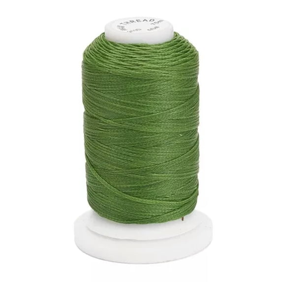 U8MO 76 Yards/Roll 1mm Flat Waxed Polyester Cords Leather Craft Sewing String Threads-Olive Drab