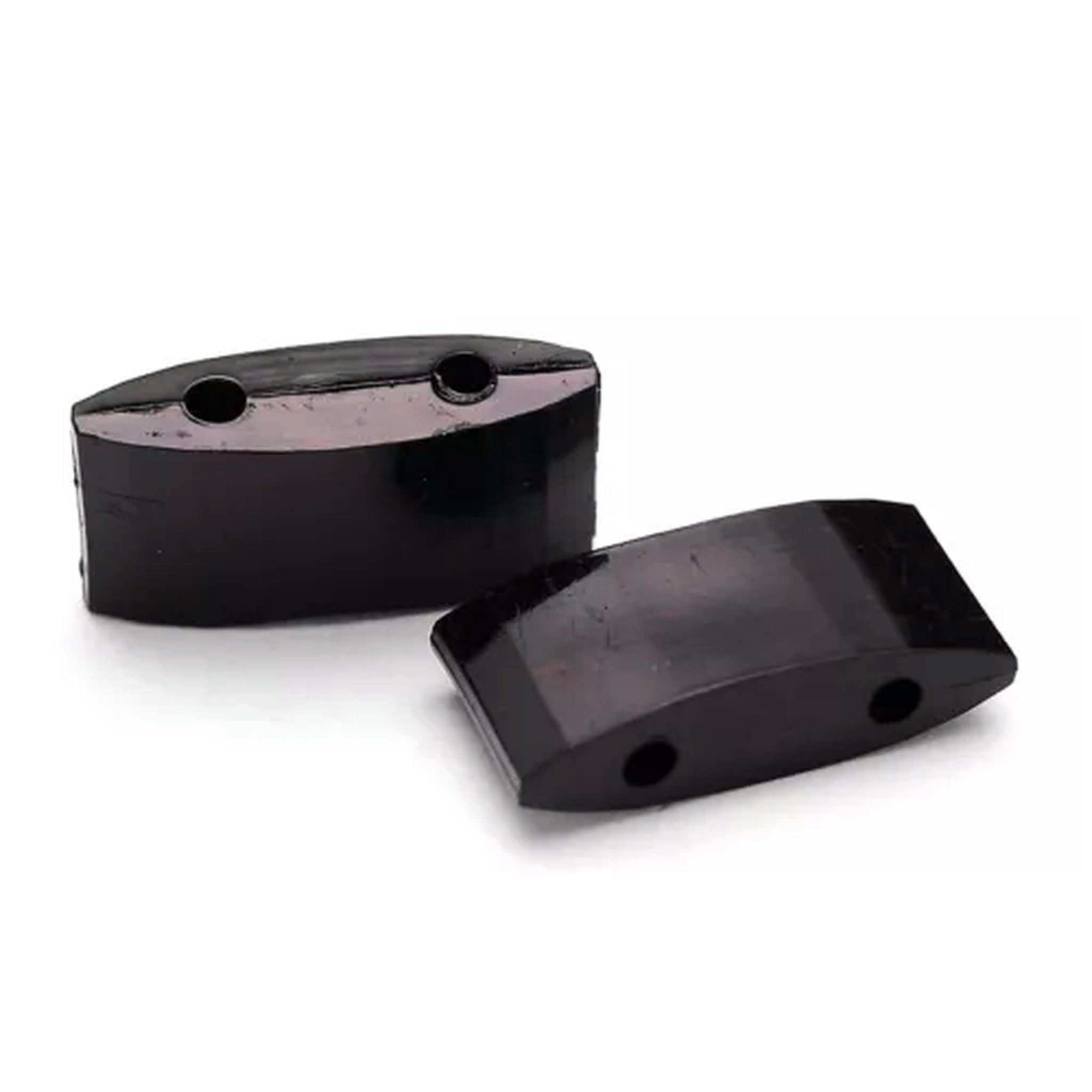 U8MO 780pcs/500g Acrylic Carrier Beasd Rectangle 2-Hole Peyote Jewelry Bases 17x9mm-Black