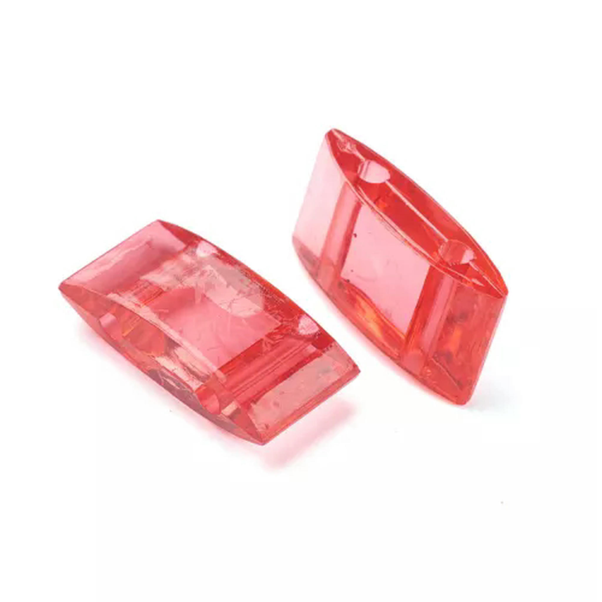 U8MO 780pcs/500g Acrylic Carrier Beasd Rectangle 2-Hole Peyote Jewelry Bases 17x9mm-Crimson