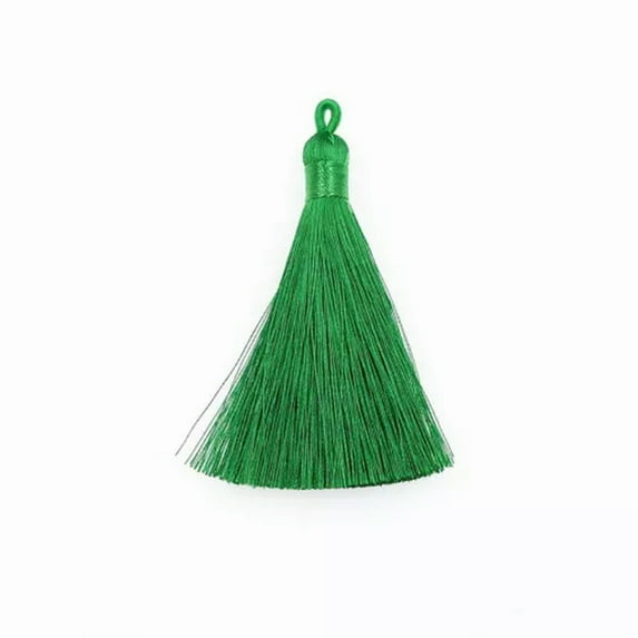U8MO 7cm Ice Silk Earrings Tassels Trim Pendant for Jewelry Making DIY 31 Colors-5# green