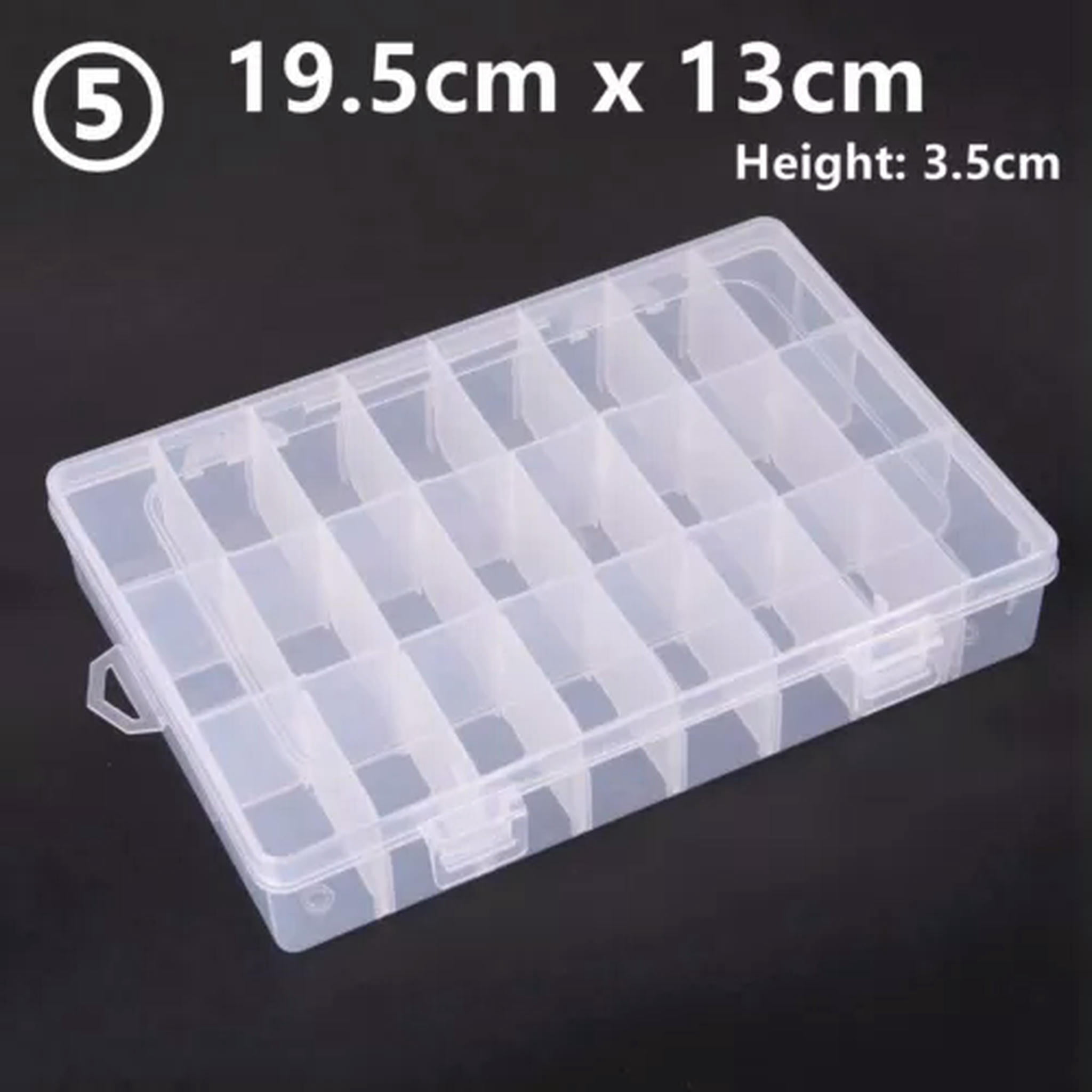 U8MO 8/10/15/24/36 Removable Compartment Organizer Container Bead Storage Plastic Box-5# 24 Grids