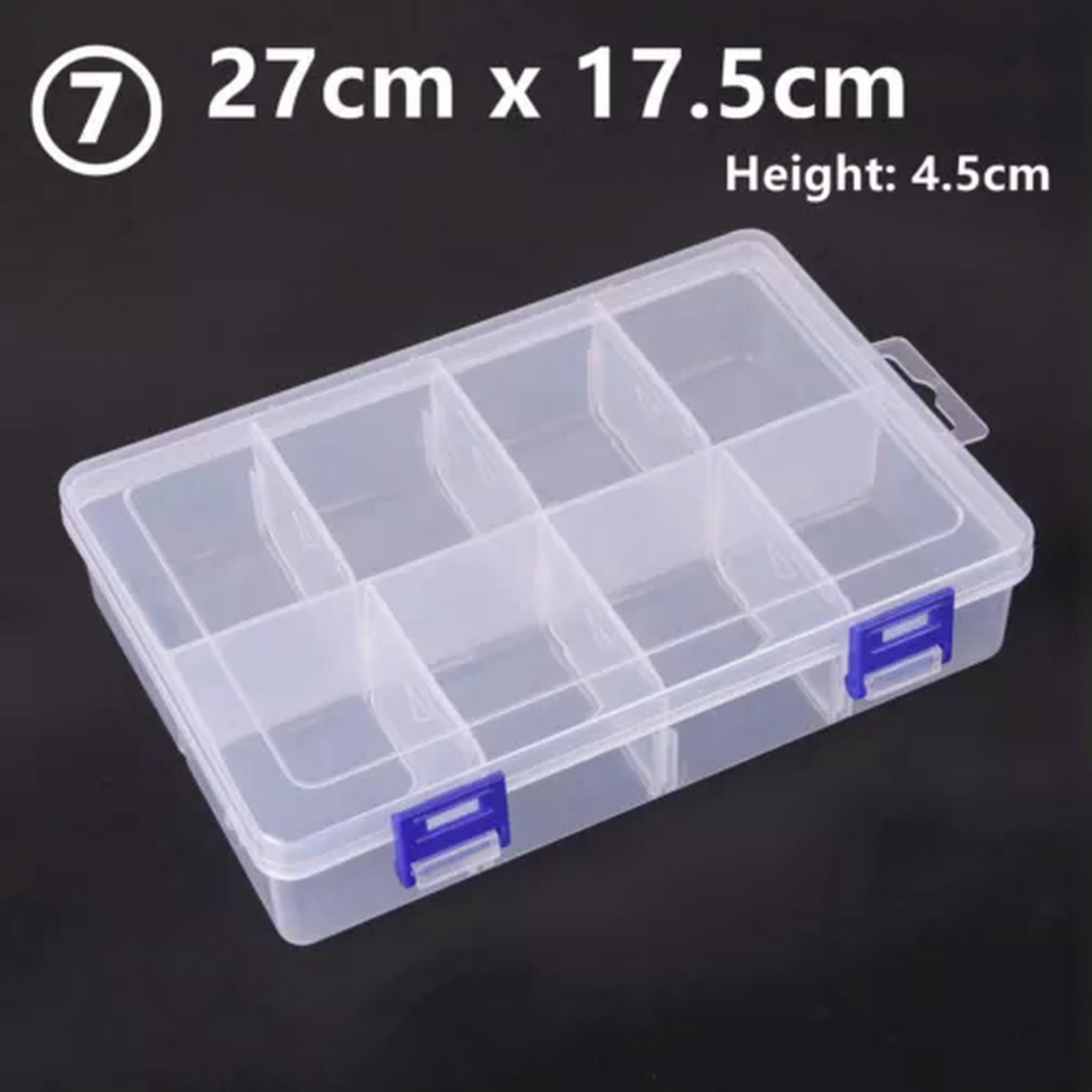 U8MO 8/10/15/24/36 Removable Compartment Bead Storage Plastic Box Organizer Container-7# Big 8 Grids