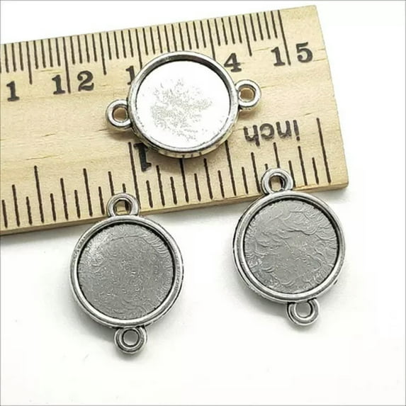 U8MO 8/20/50X double-sided Cabochon base 12mm Inner Size Connector For jewelry making-20pcs
