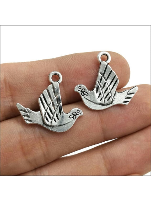 8/20/60/100pc Jewelry Making DIY pigeon Dove Alloy Charms Pendants 20x20mm-8pcs