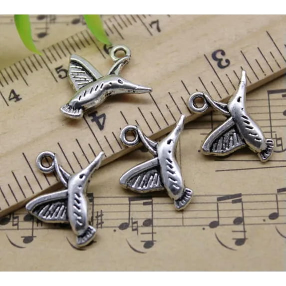 U8MO 8/20/60pc Retro Jewelry Making DIY Hummingbird Alloy Charm Pendants 17x13mm-60pcs
