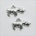thumbnail image 1 of U8MO 8/20/60pcs Rhinoceros Antique Silver Charms Pendants for Jewelry Making 13*20mm-Antique silver-8pcs, 1 of 7