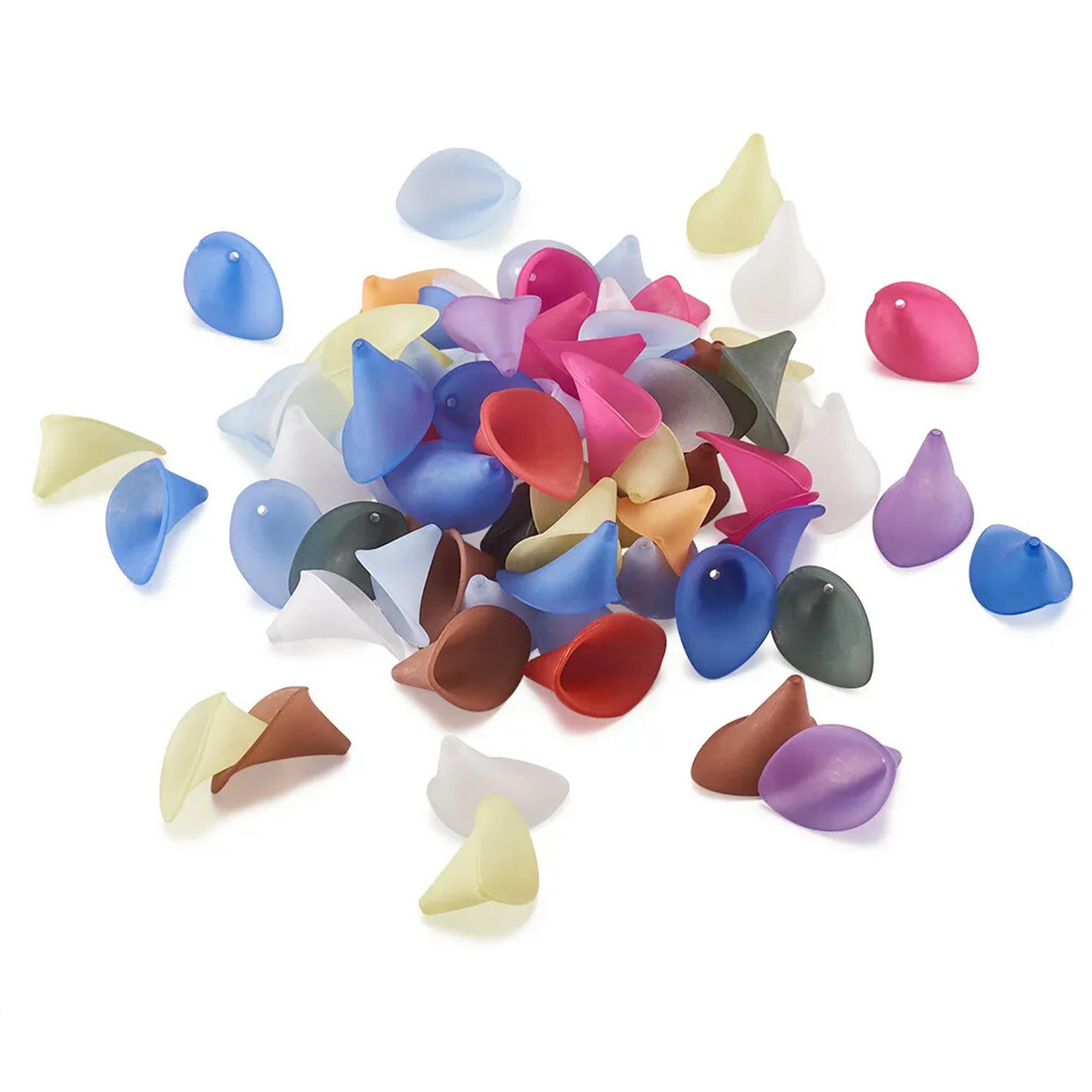 U8MO 800pcs/500g Frosted Acrylic Flower Bead Caps Spacer Beads Crafting Beads 21X19mm