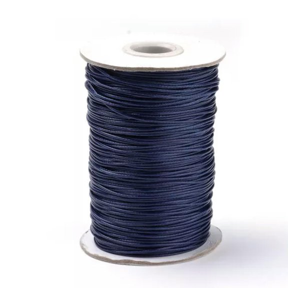 U8MO 80m/roll Braided Korean Waxed Polyester Cords Beading String Craft Threads 0.8mm-PrussianBlue