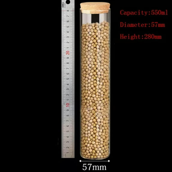 U8MO 80ml~1000ml Glass Vial Jars Big Test Tube Bottle Crafts Seal Pot Storage Empty-11# 550ML