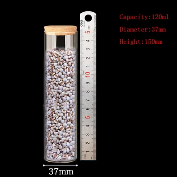 U8MO 80ml~1000ml Glass Vial Jars Big Test Tube Bottle Crafts Seal Pot Storage Empty-2# 120ML