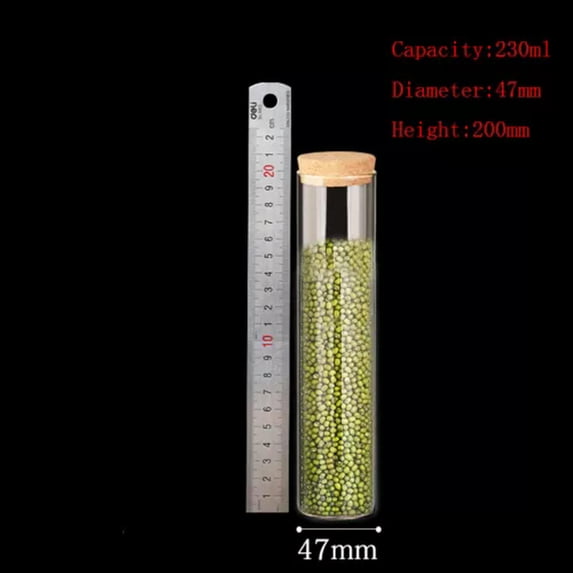 U8MO 80ml~1000ml Glass Vial Jars Big Test Tube Bottle Crafts Seal Pot Storage Empty-6# 230ML