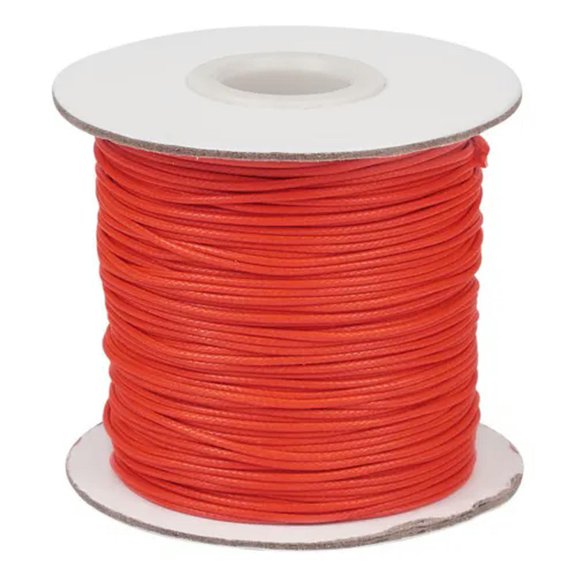 U8MO 85yds/Roll Korean Waxed Polyester Cords Round Beading Threads Tiny Strings 1mm-Orange Red