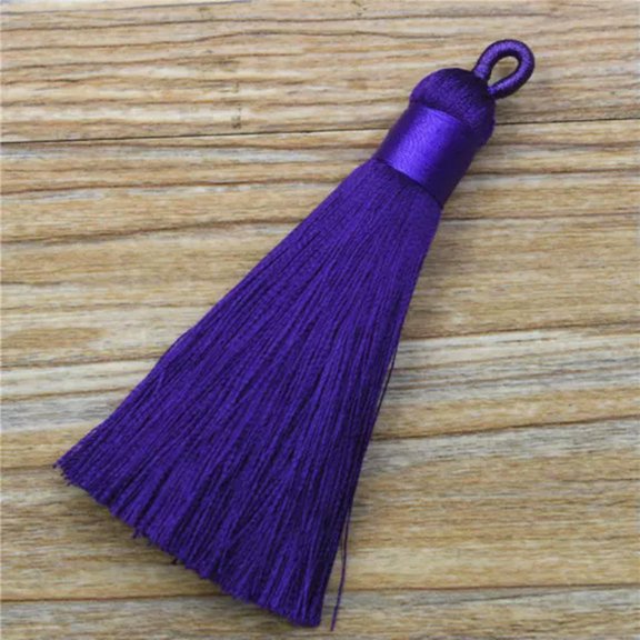 U8MO 8CM Short Fat Ice Silk Tassel Trim Craft Jewelry Making DIY Accessory Pendant-Purple