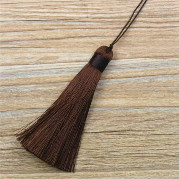 U8MO 8cm Handwork Ice Silk Tassel Trim Craft Jewelry Making DIY Accessory Pendant-17# coffee