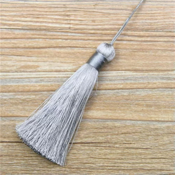 U8MO 8cm Handwork Ice Silk Tassel Trim Craft Jewelry Making DIY Accessory Pendant-9# gray