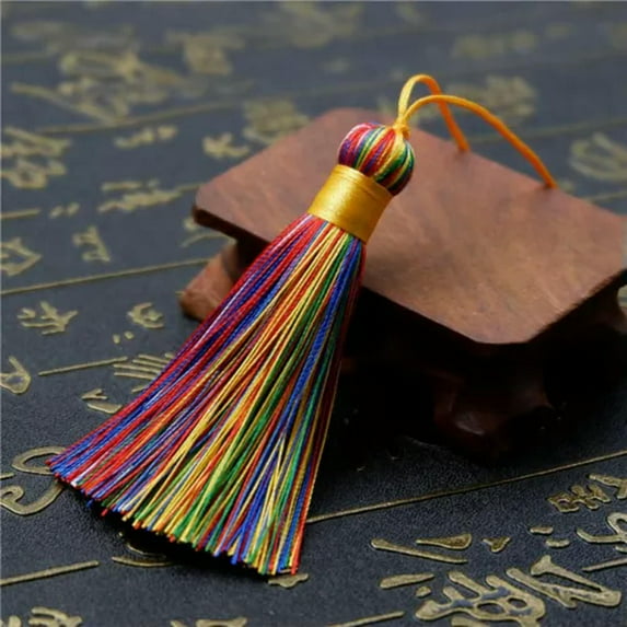 U8MO 8cm Ice Silk Tassel Trim Key Chian Pendant Jewelry Making DIY 28 Colors Option-15# Color