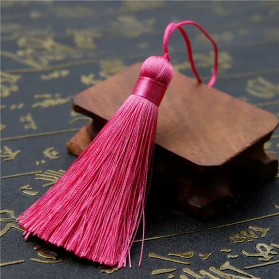 U8MO 8cm Ice Silk Tassel Trim Key Chian Pendant Jewelry Making DIY 28 Colors Option-26# deep pink