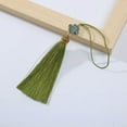 thumbnail image 1 of U8MO 8cm cloisonne Chinese knot tassels for jewelry making earrings curtains bookmark-Army green, 1 of 9