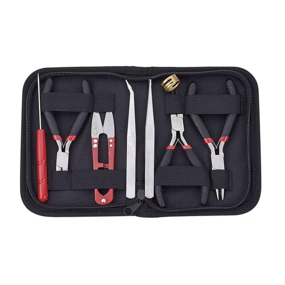 U8MO 8pc/Set Professional Beading Jewelry Tool Kits Pliers Cutter Scissor Tweezer Awl
