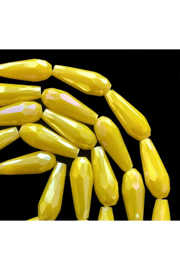 8x16mm Faceted Pretty Yellow Crystal Quartz necklace Loose Beads 18"