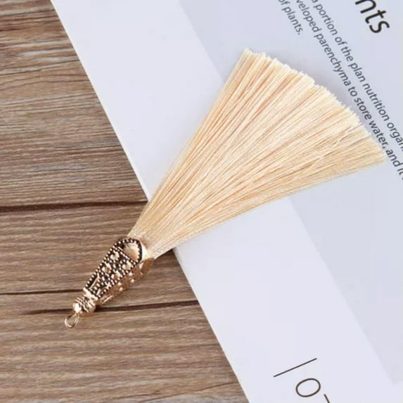 U8MO 9cm Golden Hollow Out Alloy Cap Tassel DIY Anti-wrinkle Earring Tassels Pendent-Maize-yellow