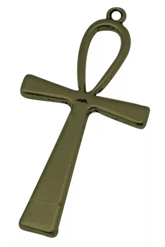 Ankh Cross Pendant Antiqued Bronze Egyptian Religious 55mm Large Focal Jewelry