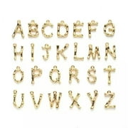 U8MO Bamboo Alphabet Letter Charm 18K Gold Plated Letter Charm Initial YOU PICK-C